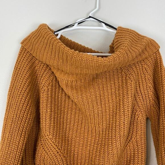 Lulus Carmichael Light Brown Off The Shoulder Knit Sweater Small - Picture 4 of 10
